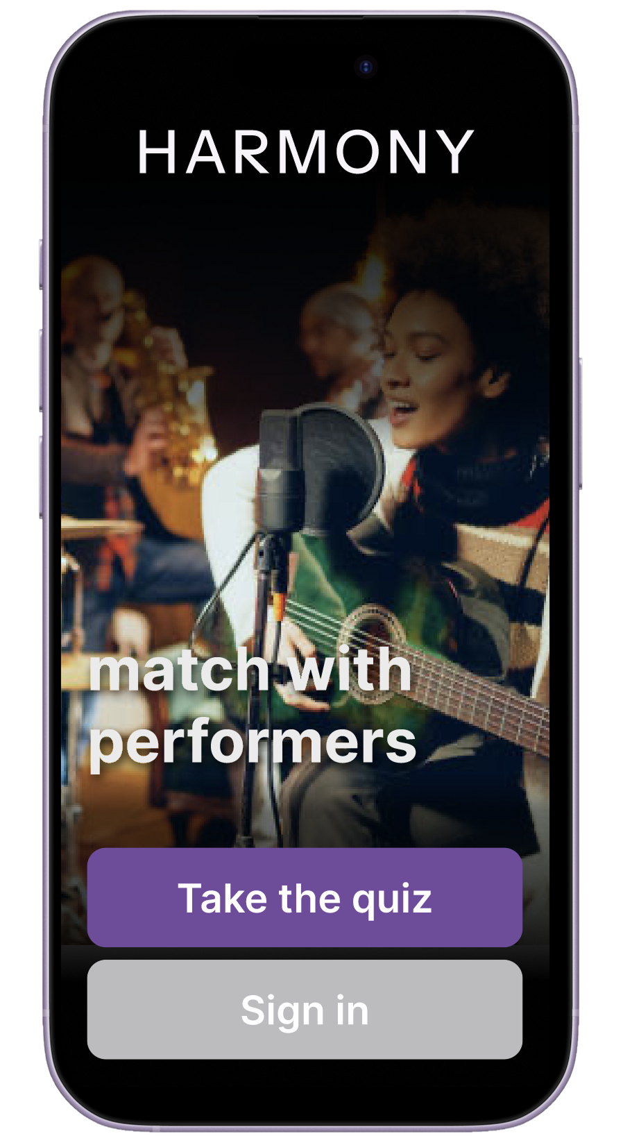 Harmony app mockup